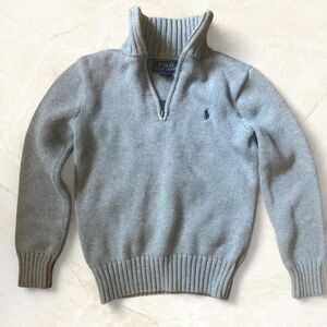 Polo Ralph Lauren Kid’s Grey Quarter Zip Pullover Sweater Size S (8) Preppy